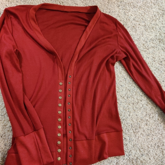 Women's 1X Snap Button Cardigan - Picture 1 of 6
